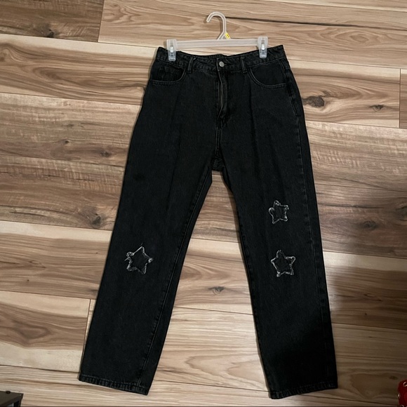 Black comfy stretchy star pants - Picture 1 of 8